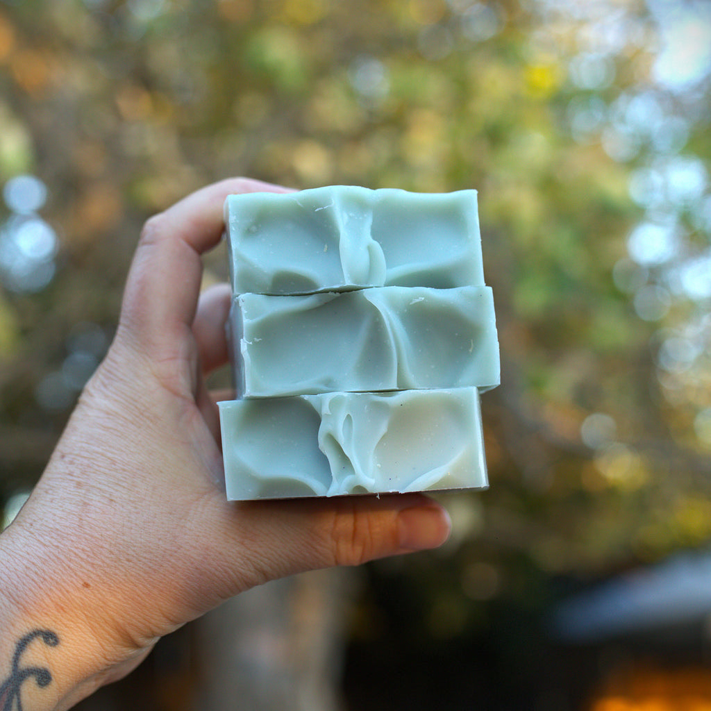 Eucalyptus, Bergamot & Coconut Milk Cold Process Soap with Cambrian blue clay • Cold-Process  • All Natural • Palm Oil Free (Pre-Order)
