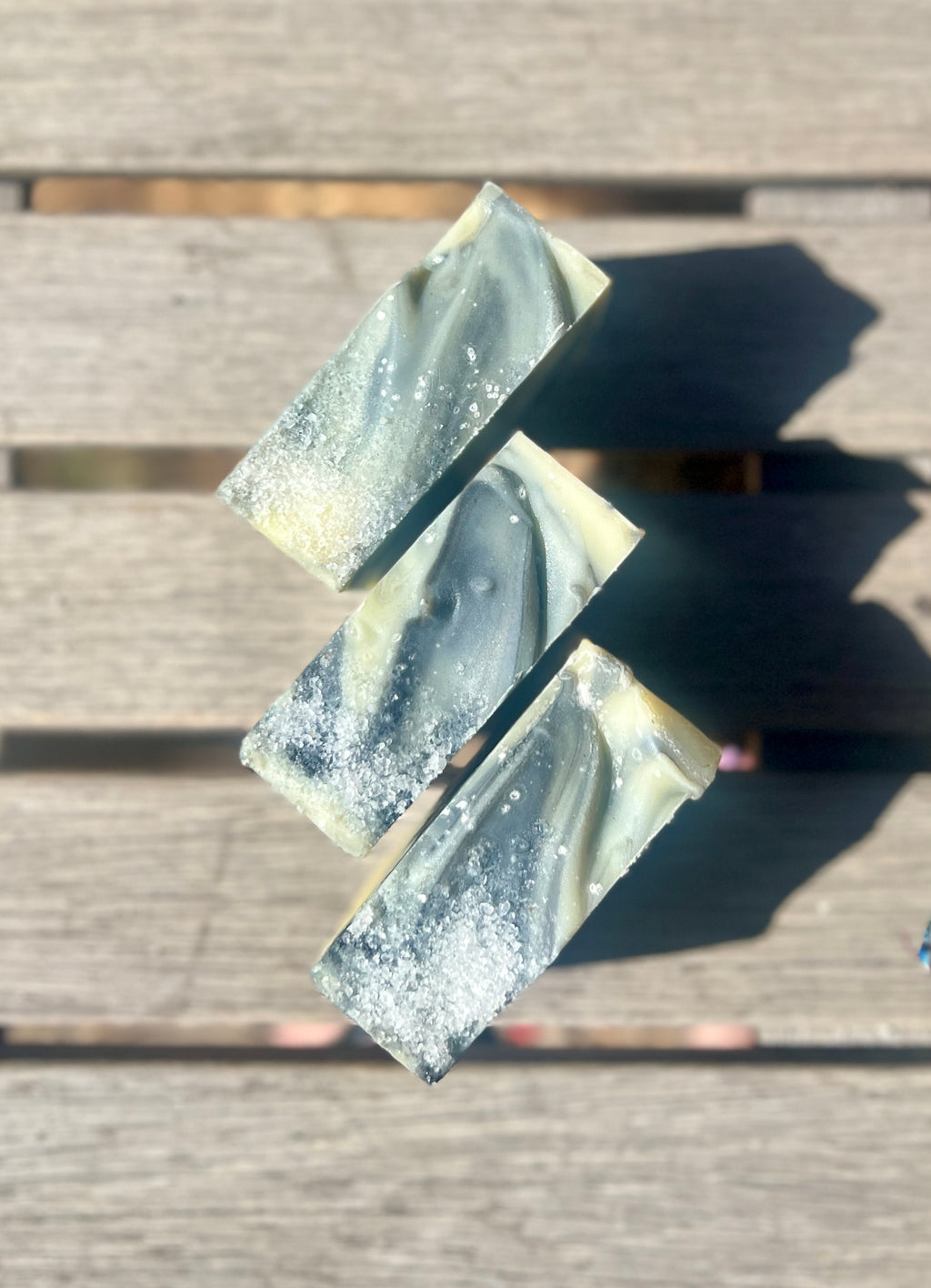 The Cailleach (Pre-order) ~ Celtic Winter Soap ~ Peppermint, Rosemary, Pine, Cedarwood, Copaiba, Dead Sea Salt, Charcoal & indigo Swirl