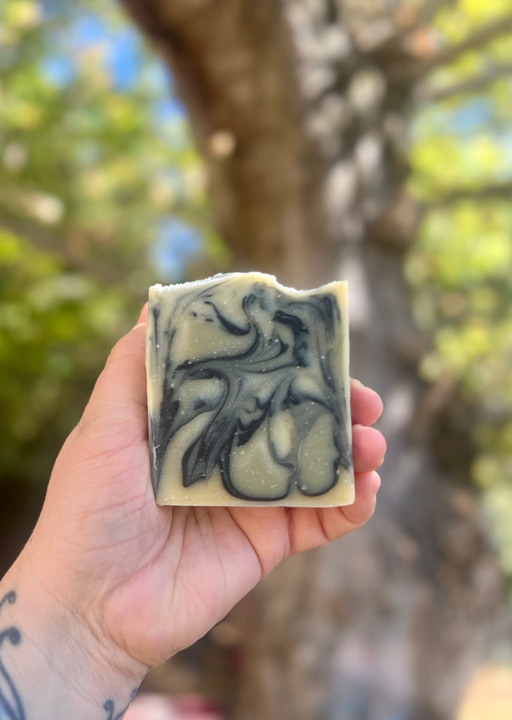 The Cailleach (Pre-order) ~ Celtic Winter Soap ~ Peppermint, Rosemary, Pine, Cedarwood, Copaiba, Dead Sea Salt, Charcoal & indigo Swirl