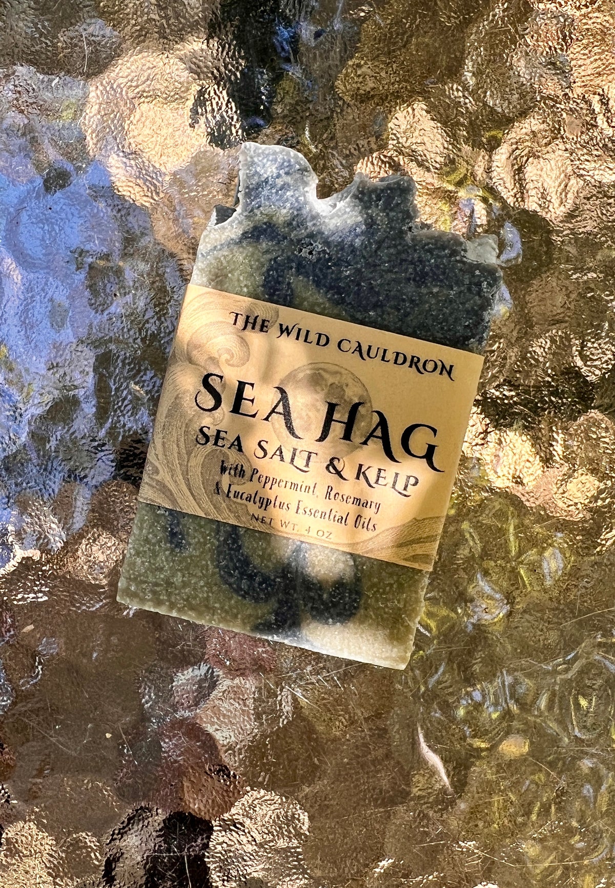 Sea Hag ~ Salt & Kelp Soap with Essential Oils of Peppermint, Eucalyptus & Rosemary