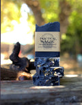Practical Magic Black Soap with Lavender, Rosemary, Mugwort & other magickal herbs. All natural and palm oil free.