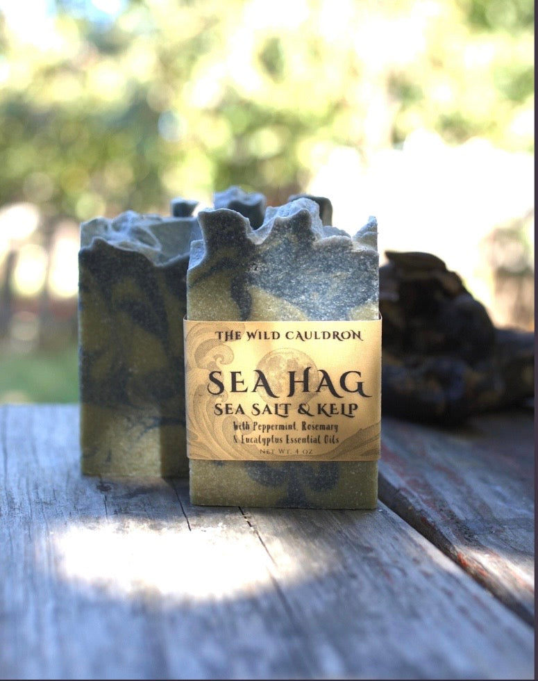 Sea Hag Sea Salt & Kelp Soap with peppermint, eucalyptus, rosemary essential oils - All Natural, Calamine & Oats - Unscented, Palm Oil Free (Copy 2)
