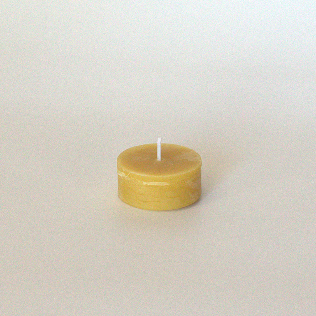 100% Beeswax Tea Lights (Cup-less), hand-dipped, natural honey aroma, Set of 12