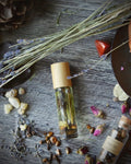 Sister Sage Essential Oil Roller  with Clary Sage, Bulgarian Lavender & Geranium, Chamomile ~ Amethyst & Moonstone