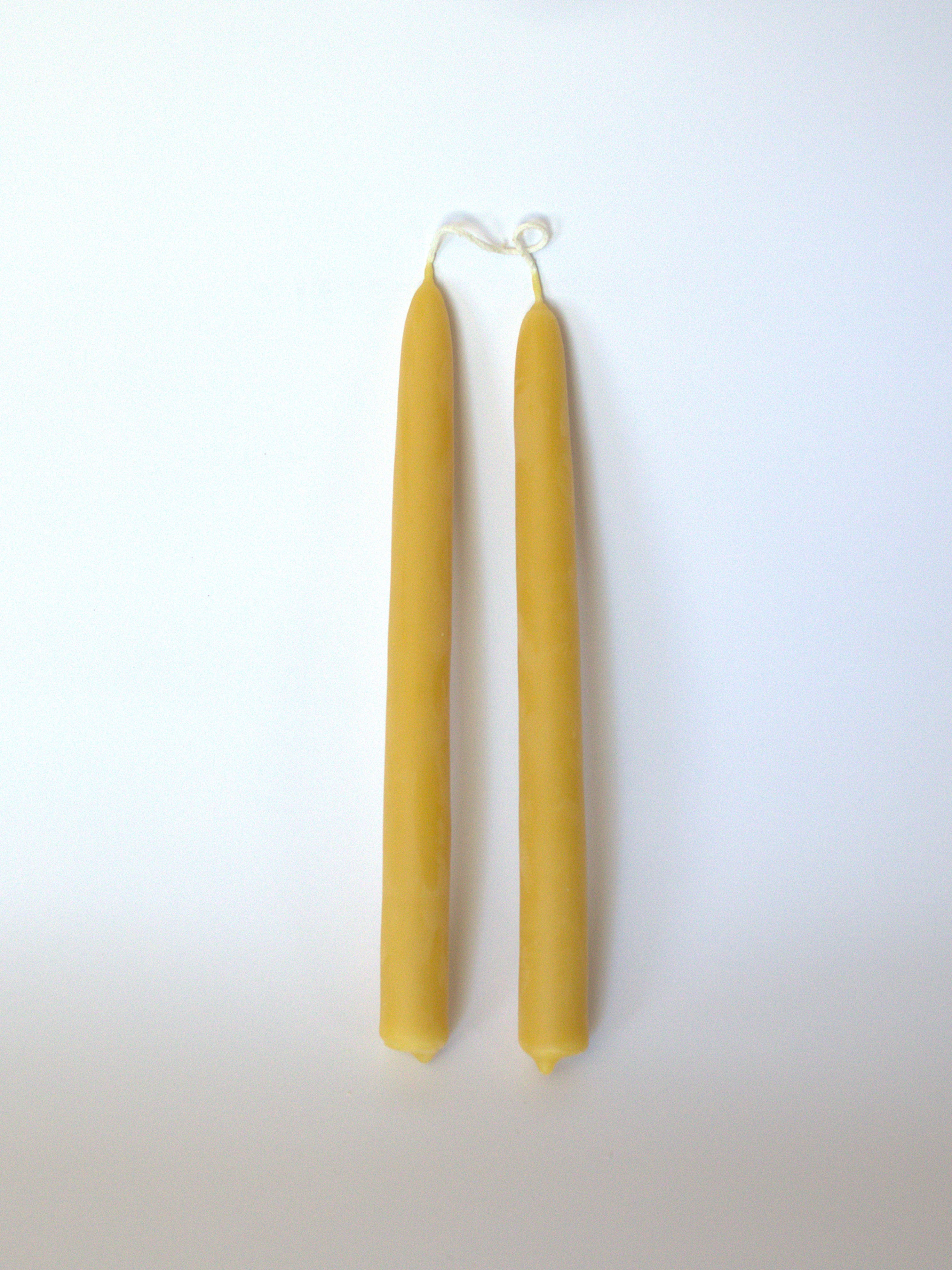 100% Beeswax tapers, hand-dipped, natural honey aroma, pair of bundle (Copy)