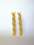 Twisted Sisters 100% Beeswax Twin Flame candle set, hand-dipped