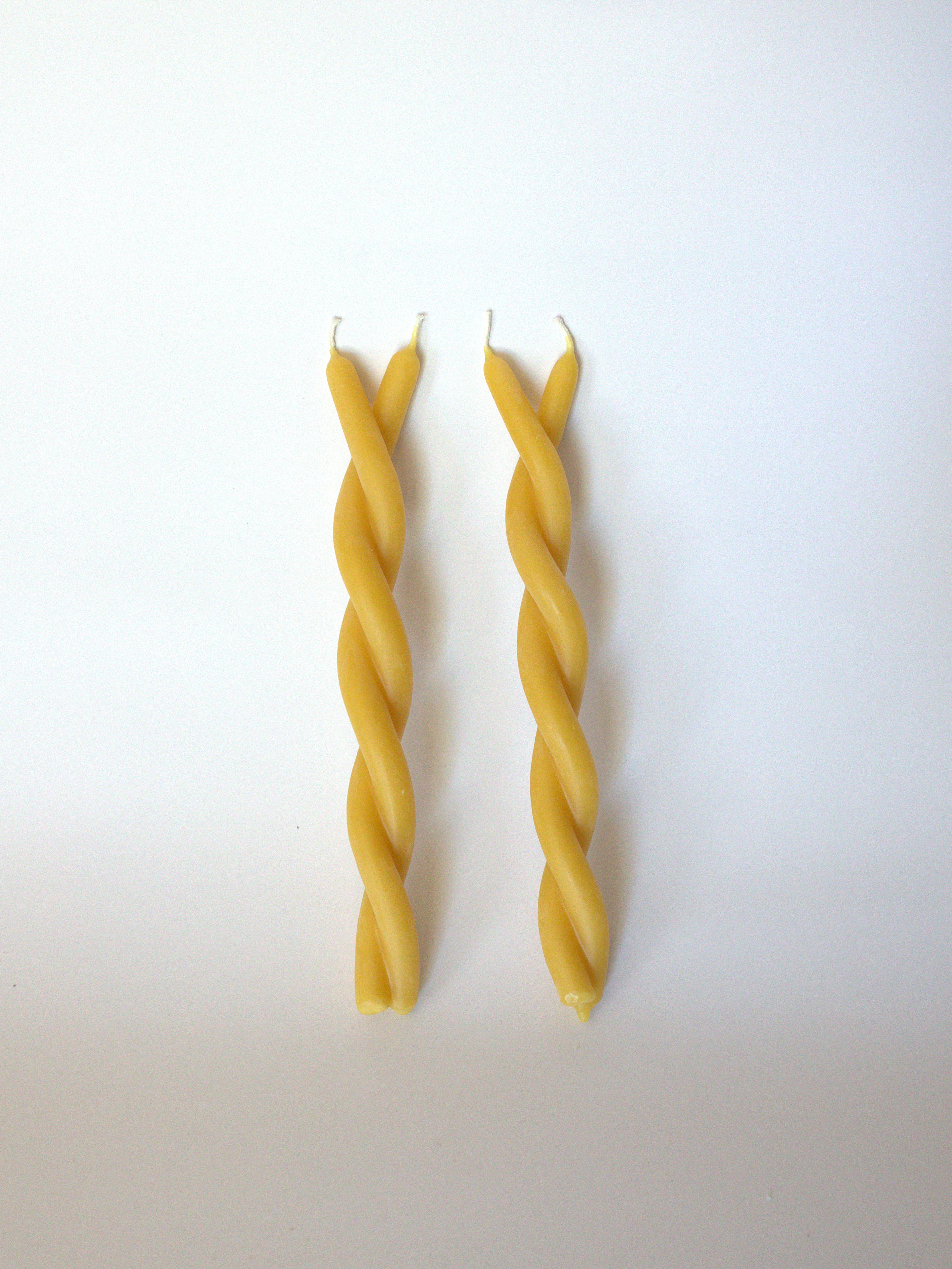 Twisted Sisters 100% Beeswax Twin Flame candle set, hand-dipped