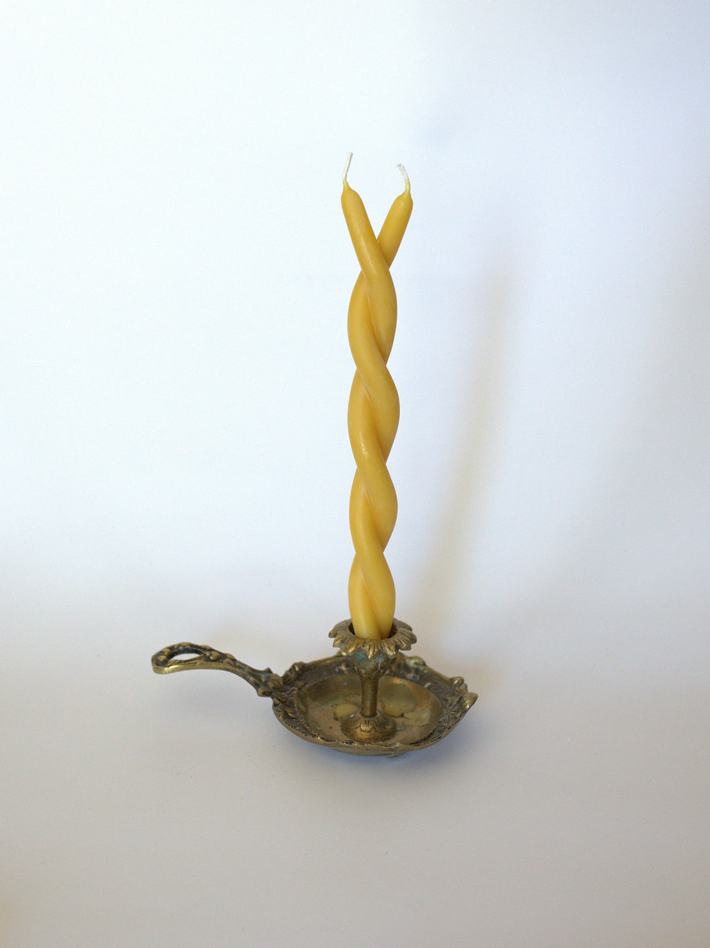 Twisted Sisters 100% Beeswax Twin Flame candle set, hand-dipped